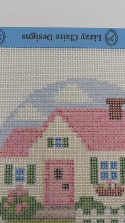 Cozy Cottage - Happy Farm Collection - 4 inch Round - 18 mesh - 6 x 6 - Needlepoint Canvas