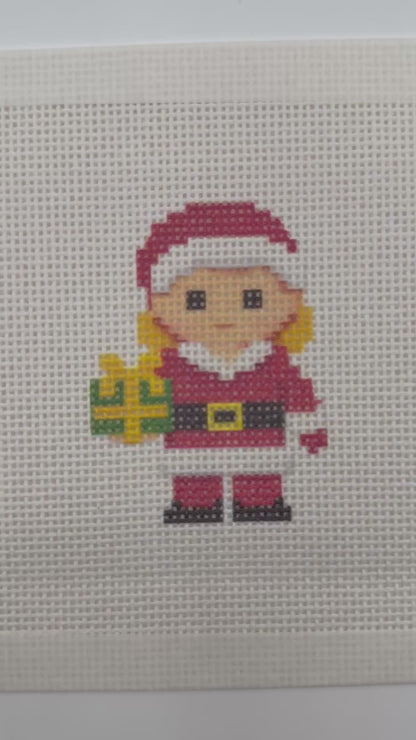Santa Lizzy Claire - 13 mesh - 6 x 6 - Needlepoint Canvas