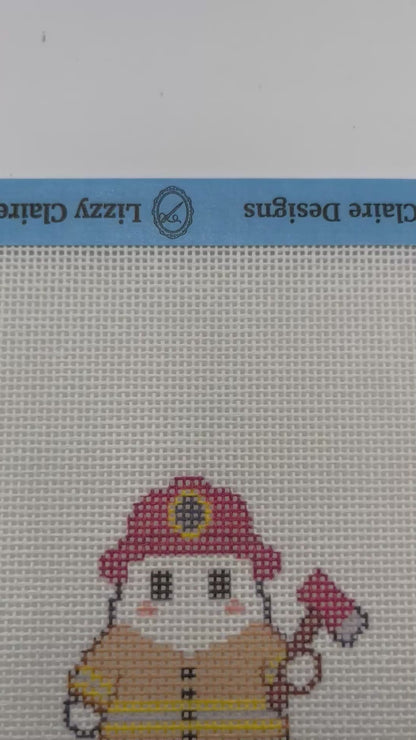 Fire Fighter Ghost - 18 mesh - 6 x 6 - Needlepoint Canvas
