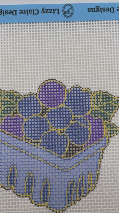 Blueberry Basket - 13 mesh - 7 x 7 - Needlepoint Canvas