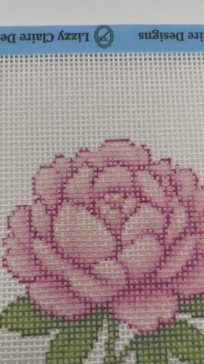 Peony in Bloom - 13 mesh - 7 x 7 - Needlepoint Canvas