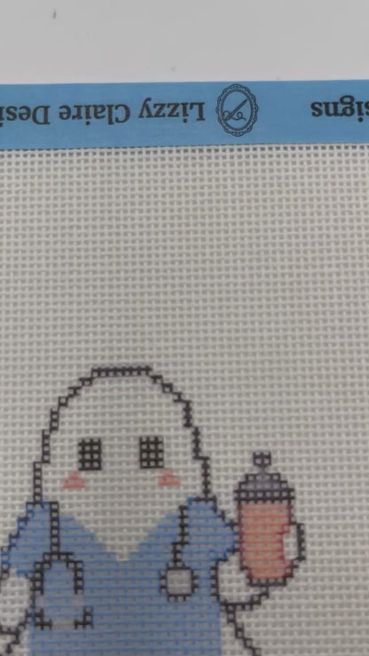 Boo Nurse Ghost - 18 mesh - 6 x 6 - Needlepoint Canvas