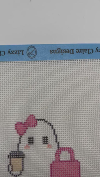 Boo-tique Shopper Ghost - 18 mesh - 6 x 6 - Needlepoint Canvas