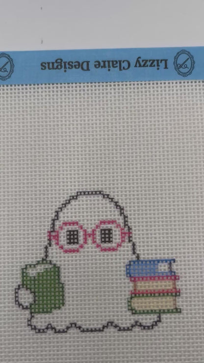 Ghost Reader- 18 mesh - 6 x 6 - Needlepoint Canvas