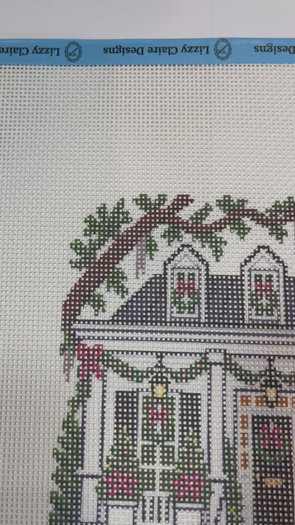 Lizzy Claire's Happy Neighborhood Low Country House - 13 mesh - 12 x 12 - Needlepoint Canvas