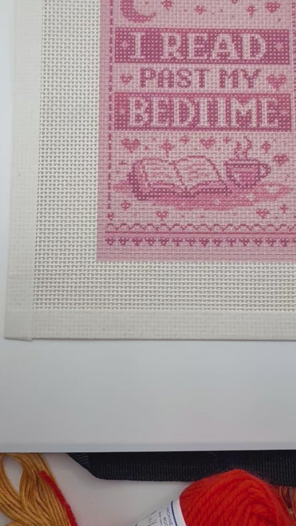 I Read Past My Bedtime (with images) - 13 mesh - 7 x 9 - Needlepoint Canvas