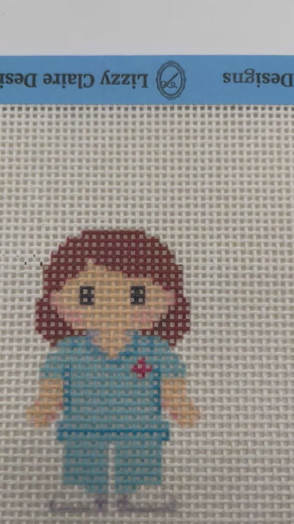 Nurse Lizzy Claire - 13 mesh - 6 x 6 - Needlepoint Canvas