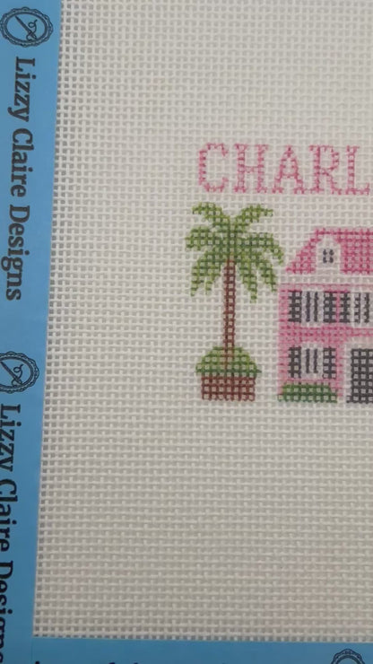 Charleston - Luggage Tag Sized - 18 Mesh - 6 x 6 - Needlepoint Canvas