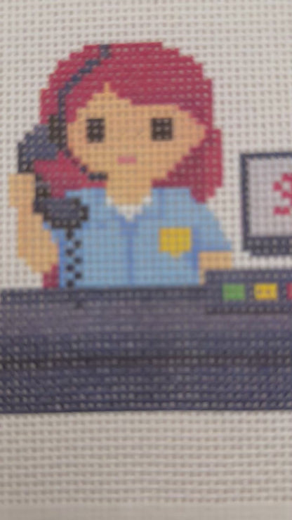911 Operator Lizzy Claire - 13 mesh - 6 x 6 - Needlepoint Canvas