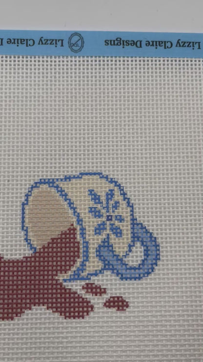 Coffee Catastrophe - 13 mesh - 7 x 7 - Needlepoint Canvas