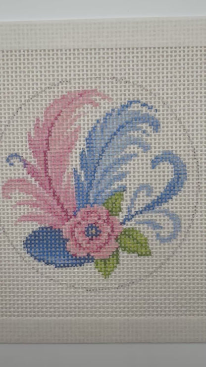 Fascinator - Feather Hat - 13 mesh - 4 inch Round - 6 x 6 - Needlepoint Canvas