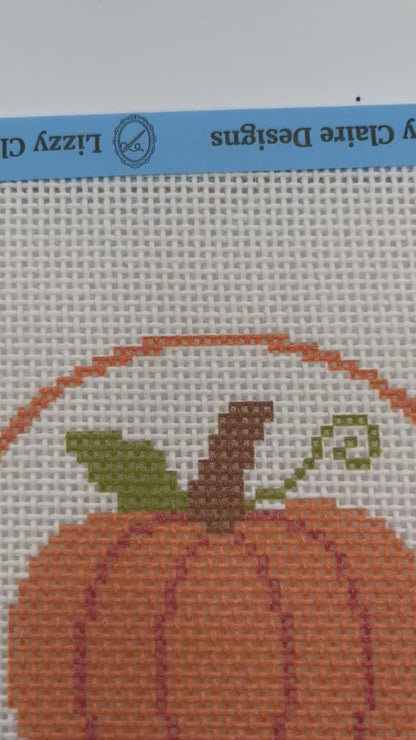 Pumpkin 4 inch Round - 13 mesh - 7 x 7 - Needlepoint Canvas