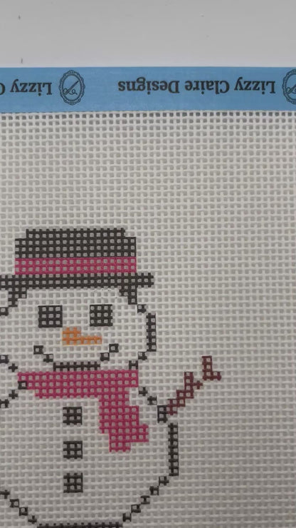 Do You Want to Stitch a Snowman - 13 mesh - 7 x 7 - Needlepoint Canvas