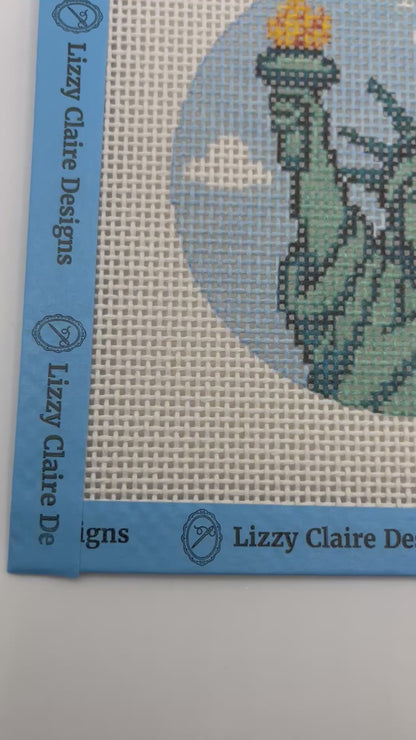 Statue of Liberty - 13 mesh - 4 inch Round - 6 x 6 - Needlepoint Canvas