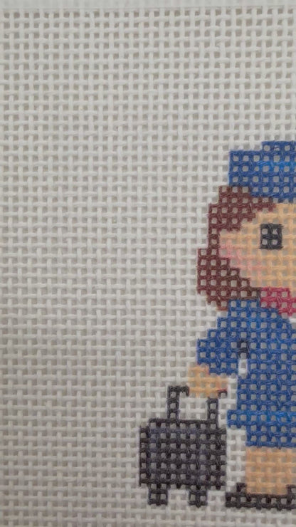 Flight Attendant Lizzy Claire - 13 mesh - 6 x 6 - Needlepoint Canvas