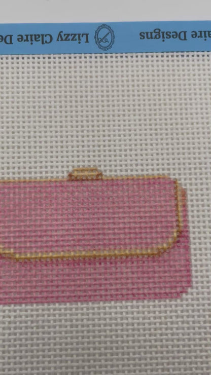 Pink Clutch Purse - 13 mesh - 6 x 6 - Needlepoint Canvas