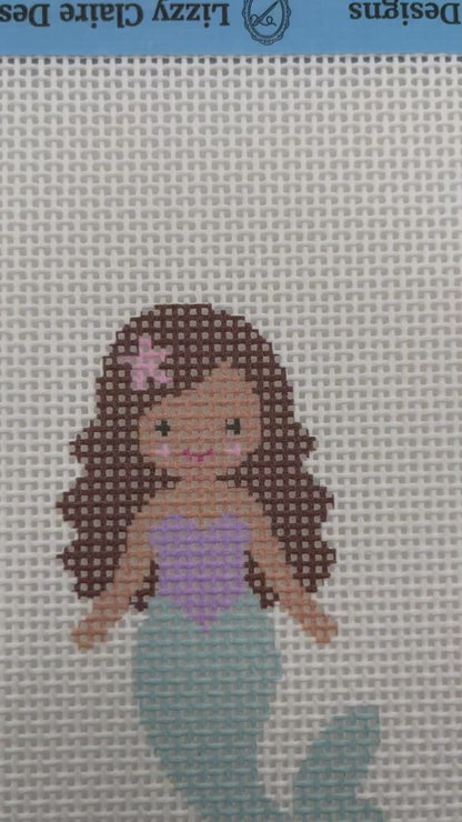 Seafoam Mermaid (Brunettee) Needlepoint Kit