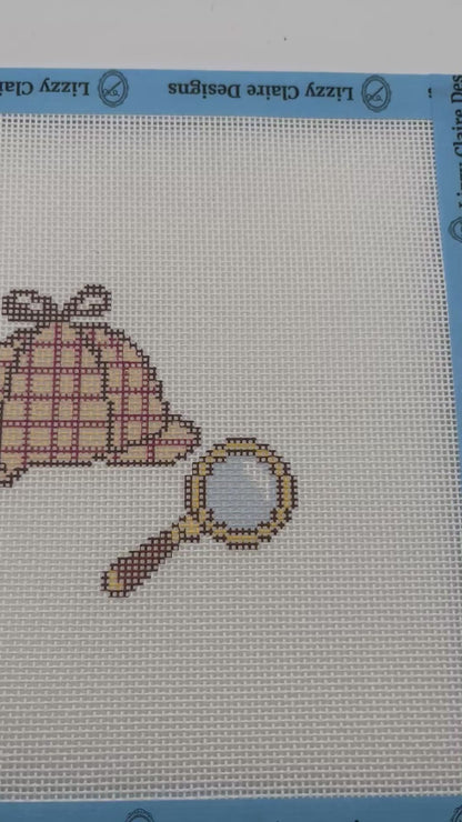 Stitching for Clues - 18 mesh - 8 x 8 - Needlepoint Canvas