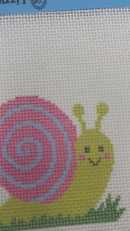 Happy Snail - 18 mesh - 6 x 6 - Needlepoint Canvas