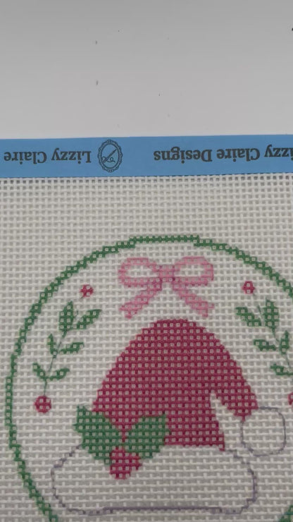 Santa Hat - 13 mesh - 4 inch Round - 6 x 6 - Needlepoint Canvas