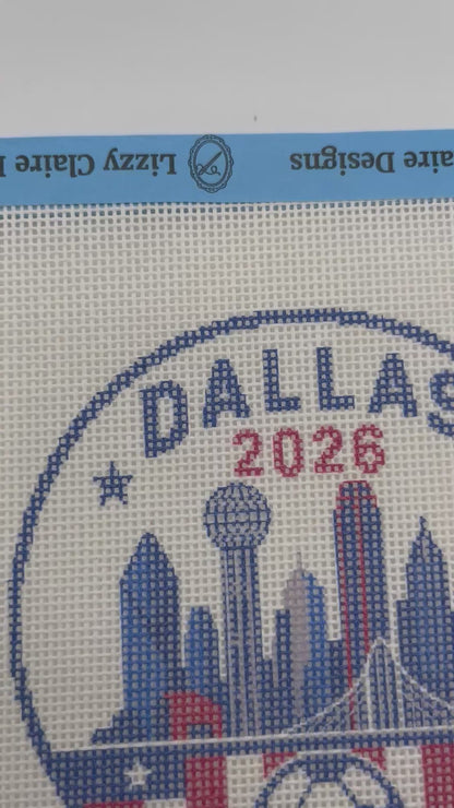 2026 Soccer Dallas - 18 mesh - 4 inch Round - 6 x 6 - Needlepoint Canvas