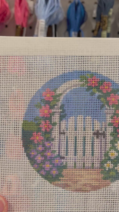 Garden Gate - 18 mesh - 6 x 6 - Needlepoint Canvas
