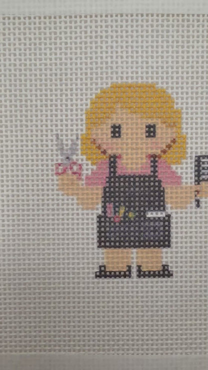 Hairdresser Lizzy Claire - 13 mesh - 6 x 6 - Needlepoint Canvas