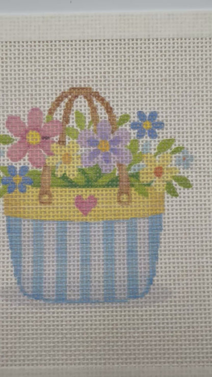 Mother's Day Basket - 13 mesh - 7 x 7 - Needlepoint Canvas