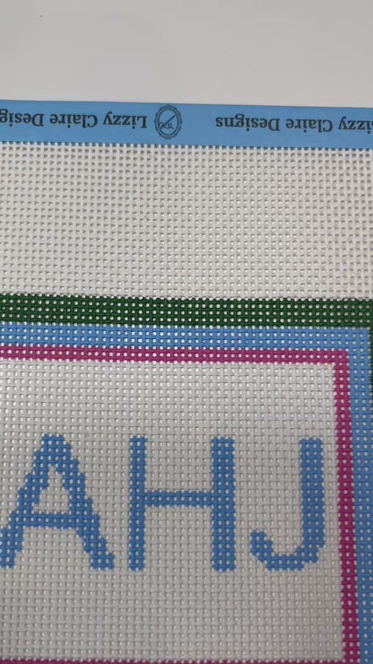 MAHJ (Painted) - 13 mesh - 10.5 x 8.5 - Needlepoint Canvas