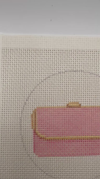 Pink Clutch Purse - 13 mesh - 4 inch Round - 6 x 6 - Needlepoint Canvas
