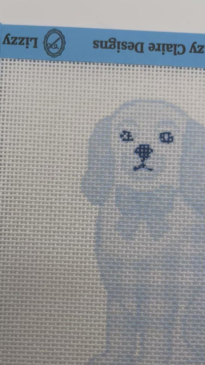 Blue Staffordshire Dog - 18 mesh - 6 x 6 - Needlepoint Canvas