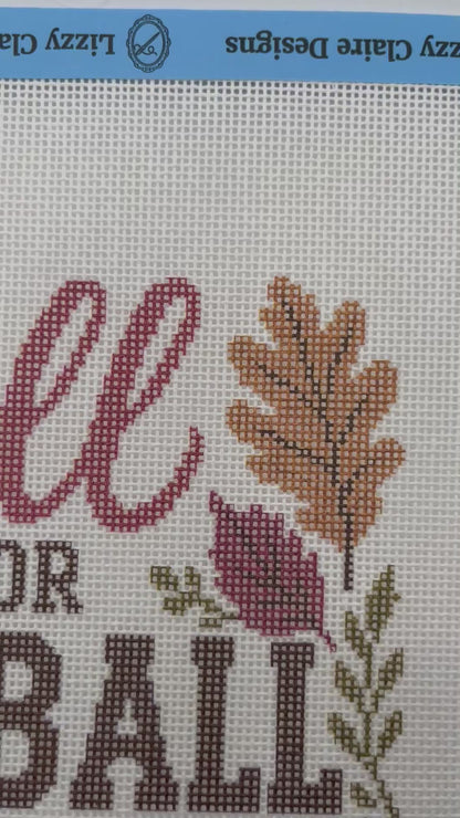 Fall is for Football and Stitching - 18 mesh - 10 x 10 - Needlepoint Canvas