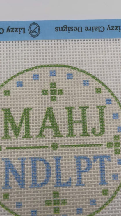 MAHJ/NDLPT (Green) - 13 mesh - 4 inch Round - 6 x 6 - Needlepoint Canvas