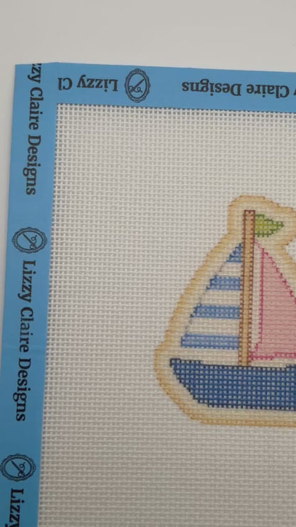 Sailboat - The Royal Icing Collection - 18 mesh - 6 x 6 - Needlepoint Canvas