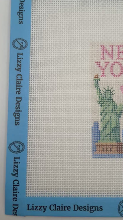 New York - Luggage Tag Sized - 18 Mesh - 6 x 6 - Needlepoint Canvas