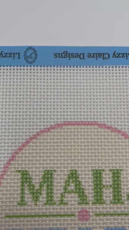 MAHJ NDLPT (Green and Blue) - 13 mesh - 7 x 7 - Needlepoint Canvas