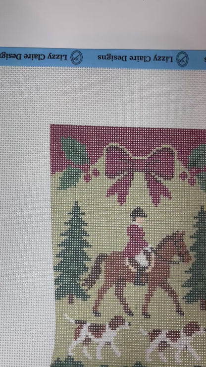 English Hunt Christmas Stocking - 18 mesh - 10 x 12 - Needlepoint Canvas