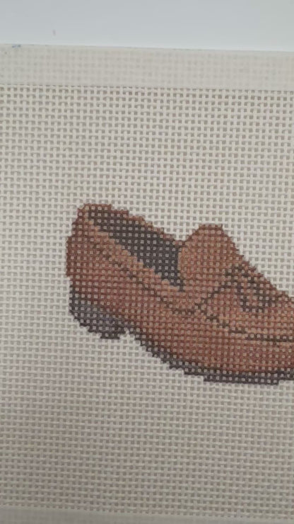 Brown Loafer - 13 mesh - 6 x 6 - Needlepoint Canvas