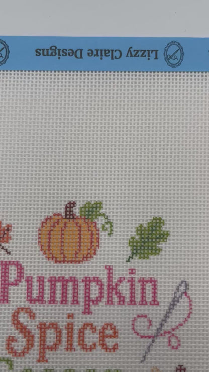 Pumpkin Spice Season - 18 mesh - 8 x 8 - Needlepoint Canvas